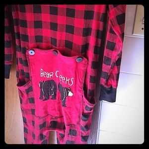 Plaid Bear cheeks longjohns